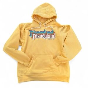 Disney Parks Retro Logo Hoodie Yellow Disneyland Resort Unisex Medium